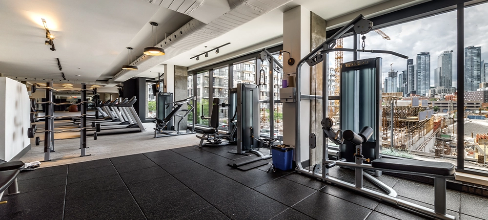 Luxury modern apartment in Montreal very well staged and furnished with amenities and common areas